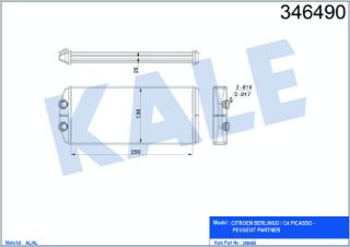 RADYATÖR KALORİFER BERLİNGO 08=  PARTNER 08=  C4 04-09 BRAZING resmi