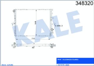 SU RADYATÖRÜ VOLKSWAGEN TOUAREG 2.5TDI 3.6 V6 03<10 AUDI Q7 3.0TDI/TFSI 06<15 (MT) [BRAZING] [710×548×40]
 resmi