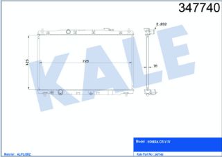 SU RADYATÖRÜ HONDA CR-V IV 2.0 2.4 12=> (AT) [BRAZING] [425×728×16] resmi