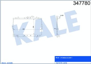 SU RADYATÖRÜ HYUNDAI ACCENT 1.3 1.5 94<00 (MT) [BRAZING] [335×608×16] resmi