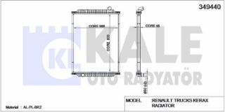 SU RADYATÖRÜ RENAULT TRUCKS KERAX (CERCEVESIZ) / (MT) 2001 SONRASI resmi