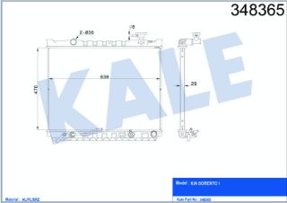 SU RADYATÖRÜ KIA SORENTO 2.5CRDI 06=> (AT) [BRAZING] [470×638×26] resmi