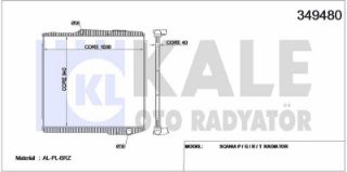 SU RADYATÖRÜ SCANIA P / G / R / T SERILER 2004 VE SONRASI (CERCEVESIZ) / (MT) resmi