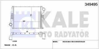 İNTERCOOLER VOLVO TRUCKS VOLVO FH12 98<05 FM9 01<0 5 AL/BRZ 902×730×64 resmi