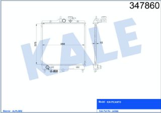 SU RADYATÖRÜ KIA PICANTO 1.0 1.1 04=> (AT) [BRAZING] [375×388×16] resmi