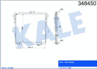SU RADYATÖRÜ FORD RANGER 2.2/3.2TDCI 11=> (MT) [BRAZING] [639,5×605×26]
 resmi