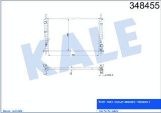 SU RADYATÖRÜ FORD MONDEO 1.6 1.8 1.8TD 2.0 16V 92<00 (MT) [BRAZING] [620×394×26] resmi
