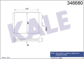 RADYATÖR KALORİFER ASTRA F / ASTRA G / ASTRAH 04-14 1.4-1.6-1.8-2.0 16V 1.7 CDTI- 2.2 DTI resmi