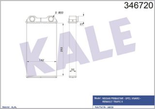 RADYATÖR KALÖRİFER TRAFİC II 01-14  VİVARO 02-14  BRAZING resmi