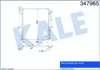 SU RADYATÖRÜ (525X635X27) MİTSUBİSHİ L200 2.5DI 4WD 05-15 resmi