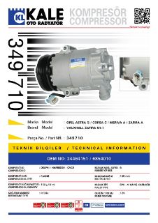 KLİMA KOMPRESÖRÜ ZAFİRA A 01-05 resmi