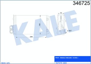 KALORİFER RADYATÖRÜ MGN 97-99 SCENİC 01-03 1.4-1.6-1.9-2.0 16V 260X158 resmi