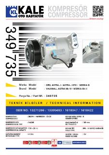 KLİMA KOMPRESÖRÜ OPEL ASTRA J MERIVA B 1.3/1.7CDTI 10<15 [6PK V KAYIŞ KASNAĞI] [109MM] resmi