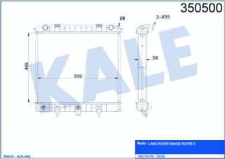 SU RADYATÖRÜ LAND ROVER RANGE ROVER II 485X558.5X58 AL/PL/BRZ resmi