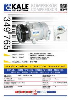KLİMA KOMPRESÖRÜ OPEL COMBO CORSA B TIGRA 1.4/1.6 16V 93<00 [6PK V KAYIŞ KASNAĞI] [125MM] resmi