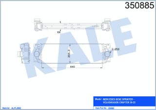 TURBO RADYATÖRÜ MERCEDES BENZ SPRINTER 3.5-T, 3-T, 4.6-T, 4-T, 5-T 09=> VOLKSWAGEN CRAFTER 30-35, 30-50 2.0TDI 11<16 [BRAZING] [640×203,3×64] resmi