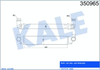 TURBO RADYATÖRÜ FIAT 500×1.4 1.3/1.6/2.0DMTJ JEEP RENEGADE 1.4 1.6/2.0CRD 14=> [BRAZING] [580×112×62] resmi