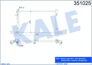 SU RADYATÖRÜ RENAULT MASTER III/OPEL MOVANO B/NİSSAN NV400/VAUXHALL MOVANO MK II 2.3 CDTI 10=> AL/MKNK resmi