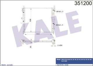 SU RADYATÖRÜ MERCEDES BENZ (M-CLASS) W163 ML230, 320, 350, 430, 500 98<05 ML55 AMG 00<05 (AT) (AC/NAC) [BRAZING] [610×538×32] resmi