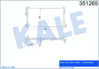 SU RADYATÖRÜ FIAT IDEA 04=> PUNTO 03=> LANCIA YPSILON 06=> 1.3DMTJ (MT) [BRAZING] [580×308×32] resmi