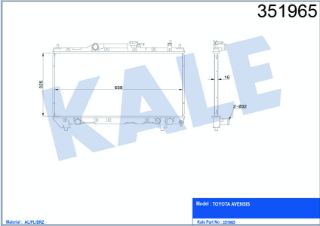 SU RADYATÖRÜ TOYOTA AVENSIS 1.6 1.8 97<00 (MT) [BRAZING] [325×658×16] resmi