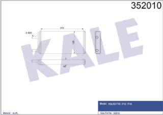 KALORİFER RADYATÖRÜ VOLVO TRUCKS VOLVO F10 F12 F16 87<94 AL/MKNK 370×195×42 resmi