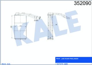 KALORİFER RADYATÖRÜ LAND ROVER FREELANDER 1.8 16V 2.0TD 97=> (BORULU) [BRAZING AL/AL] [235×116×50] resmi