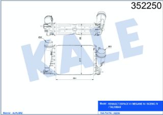 TURBO RADYATÖRÜ İNTERCOOLER RENAULT ESPACE V / MEGANE IV / SCENİC IV / TALISMAN 1.6DCI-1.6TCE 15=> resmi