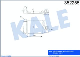 TURBO RADYATÖRÜ İNTERCOOLER DACİA LOGAN II - MCV II - SANDERO II - RENAULT CLİO IV 0.9 TCE 12=> resmi