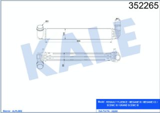 TURBO RADYATÖRÜ İNTERCOOLER RENAULT FLUENCE / MEGANE III / MEGANE CC / SCENİC III / GRAND SCENİC II resmi