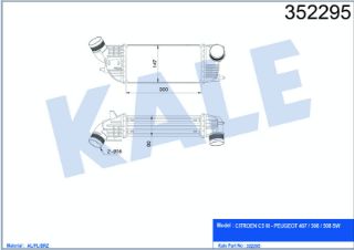 TURBO RADYATÖRÜ P407 P508 P508 SW CITROEN C5 III C4 PICASSO 2.0HDI 09=> (MT) [BRAZING] [300×147×80] resmi