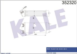 TURBO RADYATÖRÜ P206 1.6/2.0HDI 98=> (MT) [BRAZING] [300×147×80] resmi
