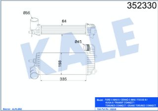 TURBO RADYATÖRÜ İNTERCOOLER FORD C-MAX II / GRAND C-MAX / FOCUS III / KUGA II / TRANSİT CONNECT / T resmi