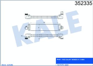 TURBO RADYATÖRÜ İNTERCOOLER FORD GALAXY / MONDEO IV / S-MAX 2.0 ECOBOOST 06=> resmi