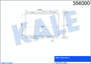 SU RADYATÖRÜ FORD FIESTA VI 1.4 08=> 1.4LPG 09=> (AT) [BRAZING] [350×538×16] resmi