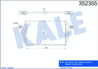 TURBO RADYATÖRÜ İNTERCOOLER FIAT CROMA - OPEL SIGNUM / VECTRA C - SAAB 9-3 1.9JTD 02=> resmi