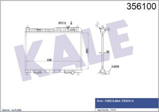SU RADYATÖRÜ FORD FIESTA VI 1.2 1.4 1.6TI 08=> B-MAX 1.4 12=> BENZİNLİ (MT) [BRAZING] [350×538×16] resmi