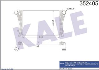TURBO RADYATÖRÜ İNTERCOOLER GOLF VII 13> PASSAT 15> TİGUAN 16> TOURAN 15> AUDI A3 12> TT 14> LEON 13> KODIAQ 16> resmi