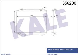 SU RADYATÖRÜ RANGER 2.5D 98-03 450X625X26 AL-PL-BRZ MANUEL resmi