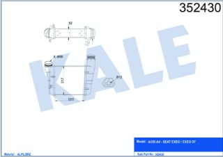TURBO RADYATÖRÜ İNTERCOOLER AUDI A4 - SEAT EXEO / EXEO ST 2.0 TDI-2.0 TFSI 00=> resmi