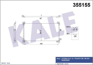 KÖNDENSER BRAZING AL/AL CITROEN C5 III-C6-PEUGEOT 508 I-508 SW I KÖNDENSER resmi