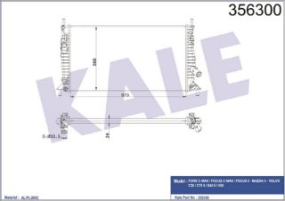 SU RADYATÖRÜ FOCUS 1.6TDCI 03-10 670X368X26 AL-PL-BRZ MANUEL resmi
