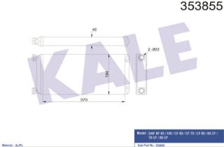 KALORİFER RADYATÖRÜ DAF DAF CF65 CF75 CF85 01<13 X F105 05=> FA/FAC/FAD/FAR/FAG/FAT/FT/FTG/FTS/FTT AL/BRZ 370×194×42 resmi