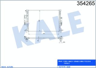 SU RADYATÖRÜ FORD FOCUS III 14=> C-MAX II 15=> 1.5 ECOBOOST 2.0TDCI KUGA II 13=> 2.0TDCI (AT/MT) [BRAZING] [670×448×26] resmi