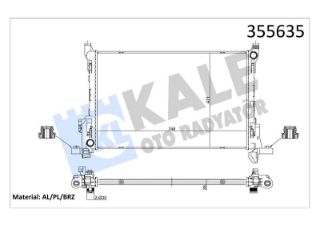 SU RADYATÖRÜ RENAULT TRAFIC III 14=> FIAT TALENTO 16=> OPEL VIVARO B 14=> NISSAN NV300 16=> 1.6D/DCI/CDTI (MT) [BRAZING] [26MM-FIN 5.5 MM] resmi