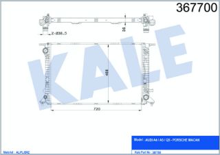 SU RADYATÖRÜ AUDI A4-A5-Q5 2.7TDI-3.0TDI-3.2FSI-3.0TFSI 08=> 720X468X36 AL-PL-BRZ OTOMATIK resmi