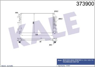 SU RADYATÖRÜ SPRINTER 06>CRAFTER 06> 2.5TDI AC+KLIMASIZ+MEK AL/PL/BRZ 680X412X32 MANUEL resmi