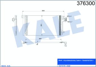 KÖNDENSER VOLKSWAGEN MULTIVAN V  TRANSPORTER V T5   715*391*16 resmi