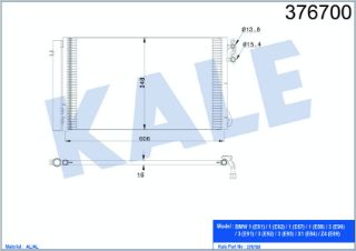 KLİMA RADYATÖRÜ M47N2-N47N-M57N-N57-N54-N55 E81-E82-E87-E88-E90-E91-E92-E93-X1E84-Z4E89 05-15 resmi