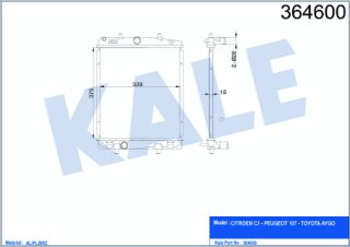 X RADYATÖR P107-C1 DV4TD 1.4HDI 8V-TOYOTA AYGO D4D MEKANİK 375X328X16 AL-PL-BRZ resmi